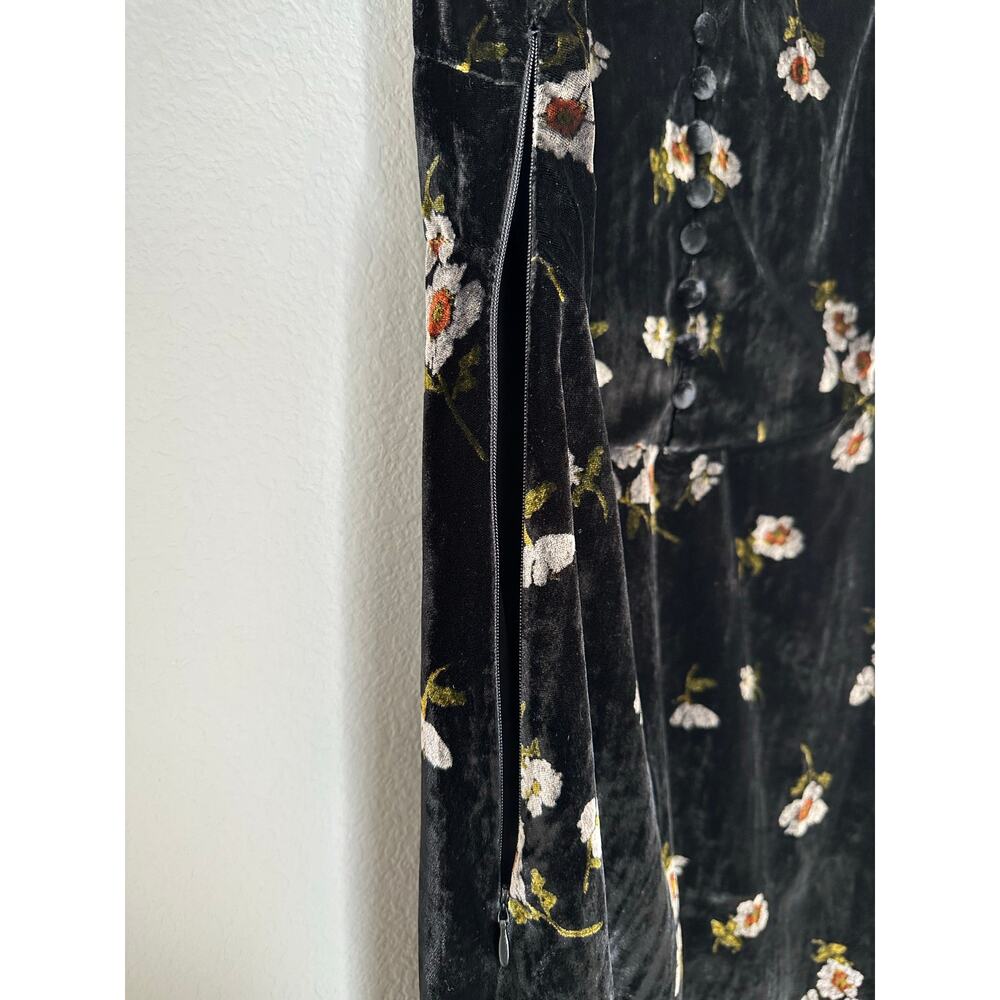 FREE PEOPLE Be My Baby Luxe Velvet Floral Mock Neck Vintage Mini Dress Size 2/XS - Picture 13 of 13